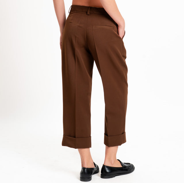 Dixie-Pantalone con risvolto - choco