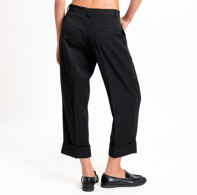 Dixie-Pantalone con risvolto - nero