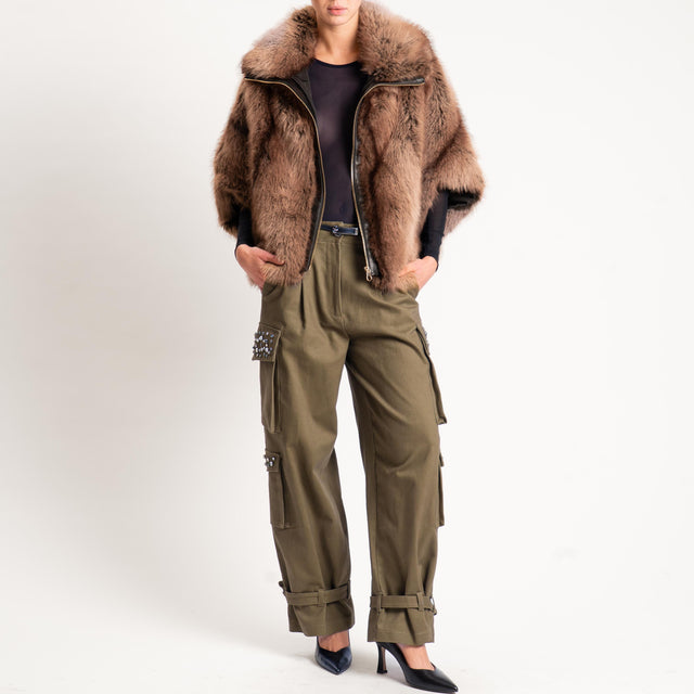 Dixie-Pantalone cargo con strass - militare