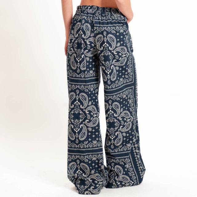 Dixie-Pantalone fantasia bandana - blu