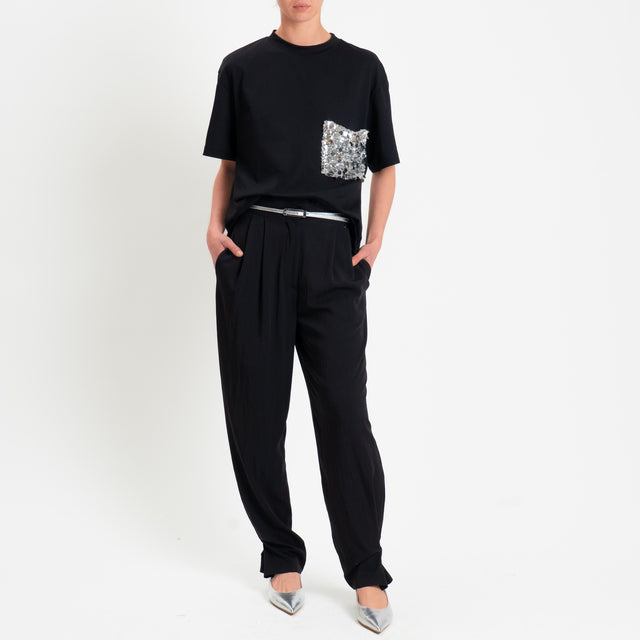 Dixie-Pantalone balloon con pinces - nero