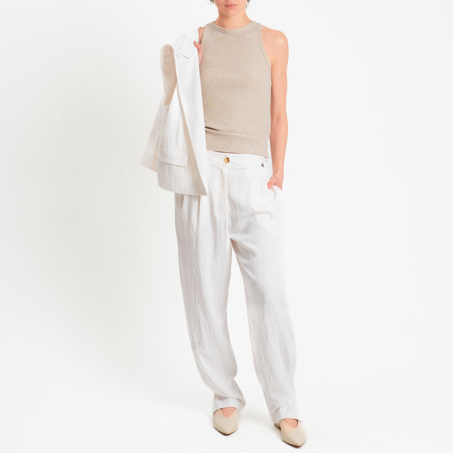 Dixie-Pantalone balloon con pinces - panna