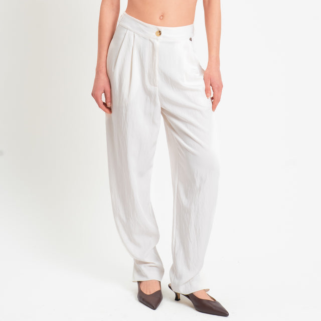 Dixie-Pantalone balloon con pinces - panna