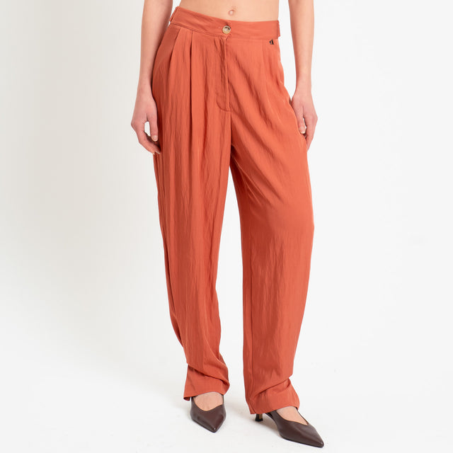 Dixie-Pantalone balloon con pinces - ruggine