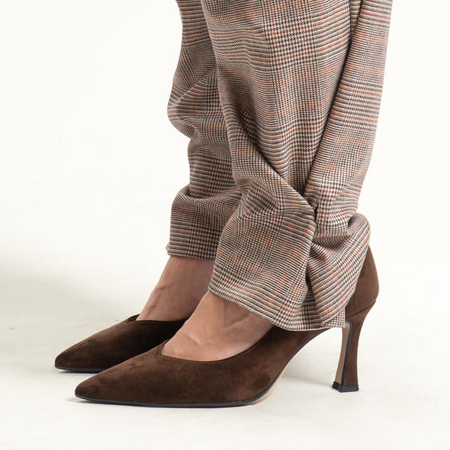 Dixie-Pantalone principe di galles con pinces - moro/coccio/sand