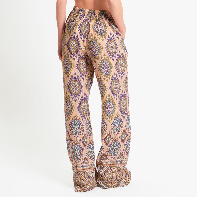 Dixie-Pantalone fantasia elastico dietro - peach/militare/purple