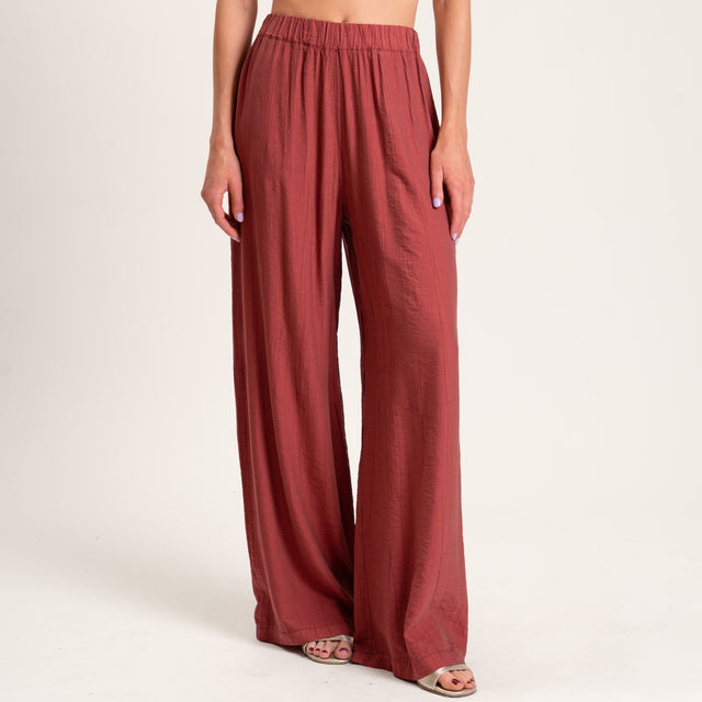 Dixie-Pantalone viscosa goffrato elastico in vita - burdungy