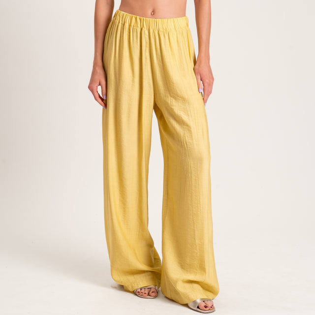 Dixie-Pantalone viscosa goffrato elastico in vita - kaky