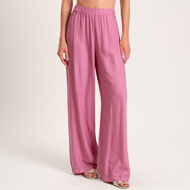 Dixie-Pantalone viscosa goffrato elastico in vita - onion