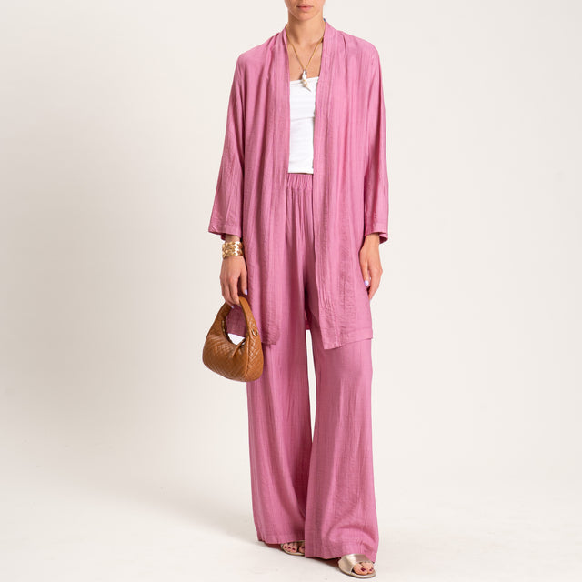 Dixie-Pantalone viscosa goffrato elastico in vita - onion