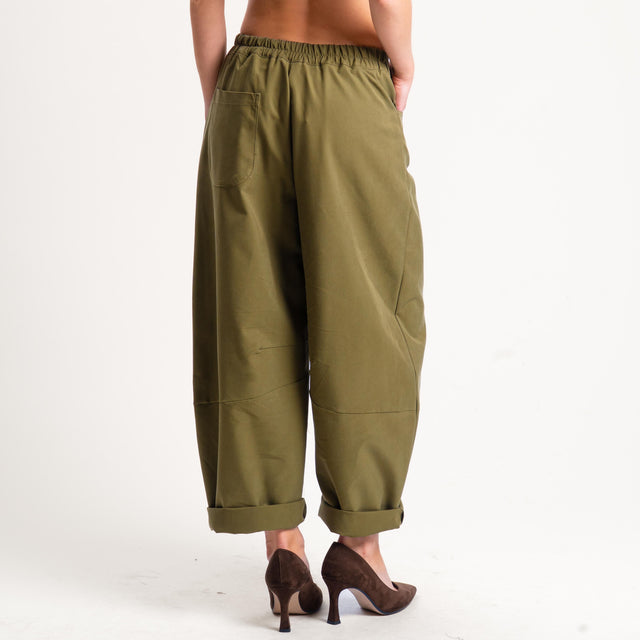 Dixie-Pantalone barrel elastico dietro - militare