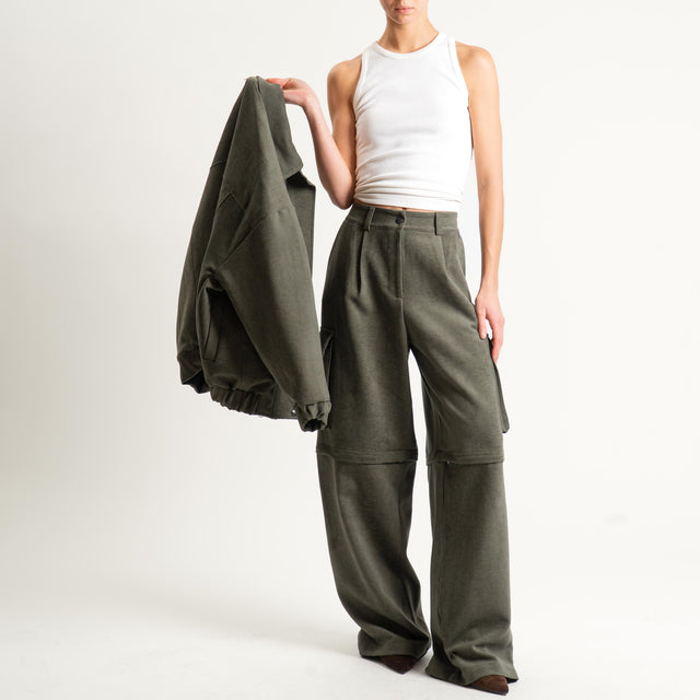 Dixie- Pantalone/bermuda cargo - militare
