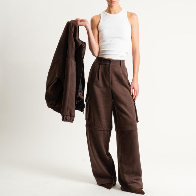 Dixie- Pantalone/bermuda cargo - moro