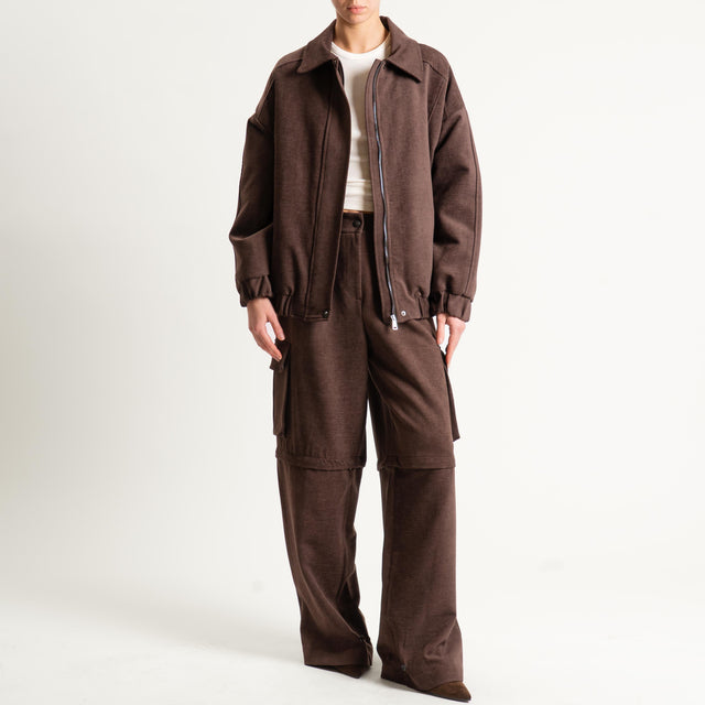 Dixie- Pantalone/bermuda cargo - moro