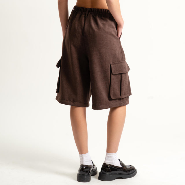 Dixie- Pantalone/bermuda cargo - moro