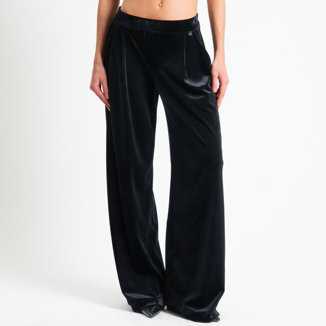 Dixie-Pantalone velluto devorè - nero