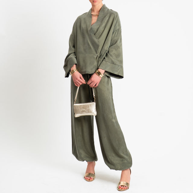 Dixie-Pantalone con elastico in Cupro Manopesca - militare