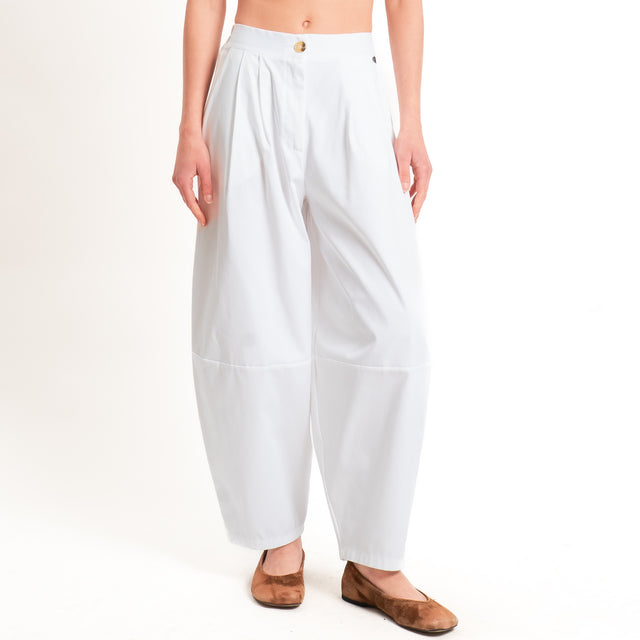 Dixie-Pantalone balloon elastico dietro - bianco
