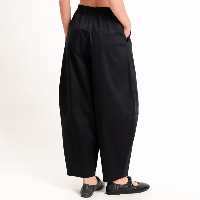 Dixie-Pantalone balloon elastico dietro - nero