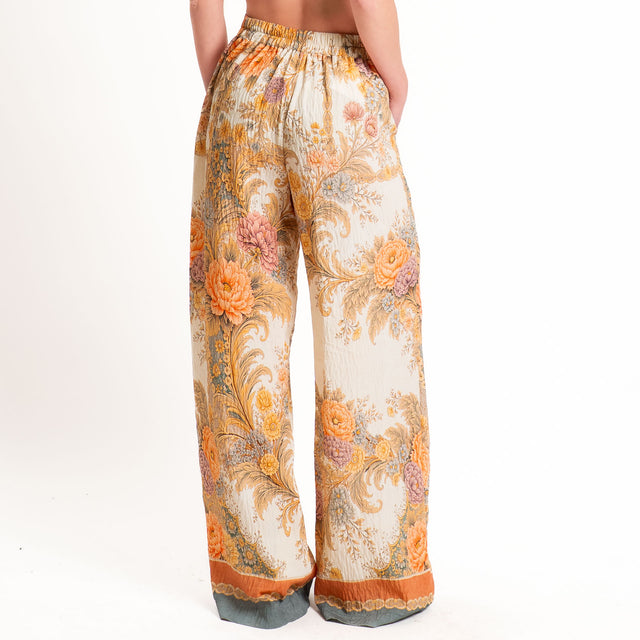 Dixie-Pantalone fantasia floreale - sand/orange/beige