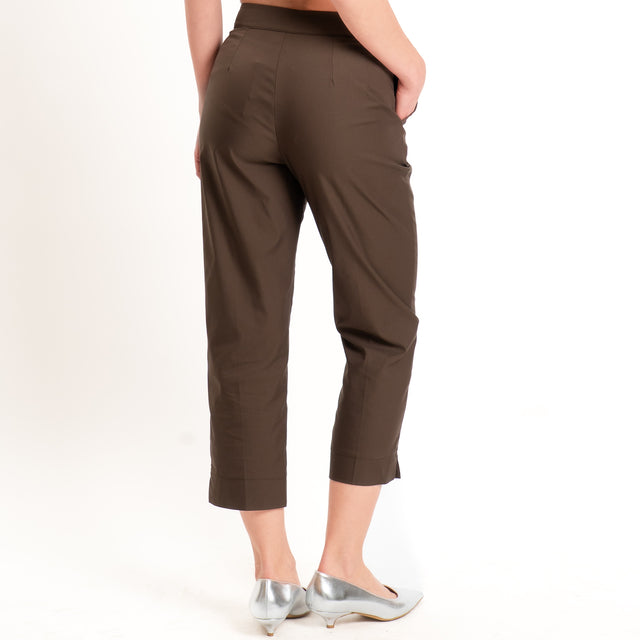 Dixie-Pantalone cotone straight fit - moro