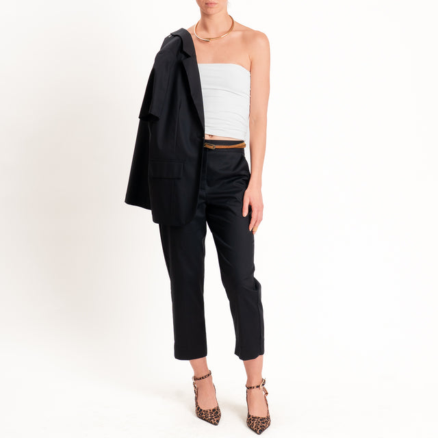 Dixie-Pantalone cotone straight fit - nero