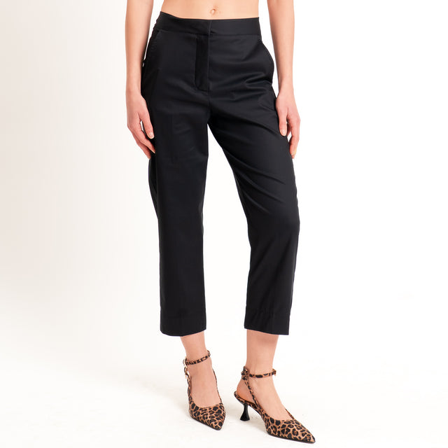 Dixie-Pantalone cotone straight fit - nero