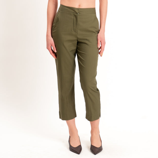 Dixie-Pantalone cotone straight fit - salvia