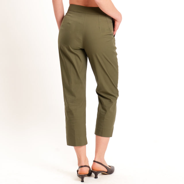 Dixie-Pantalone cotone straight fit - salvia