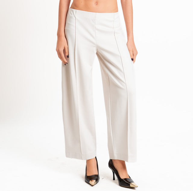 Dixie-Pantalone punto milano elastico in vita - burro
