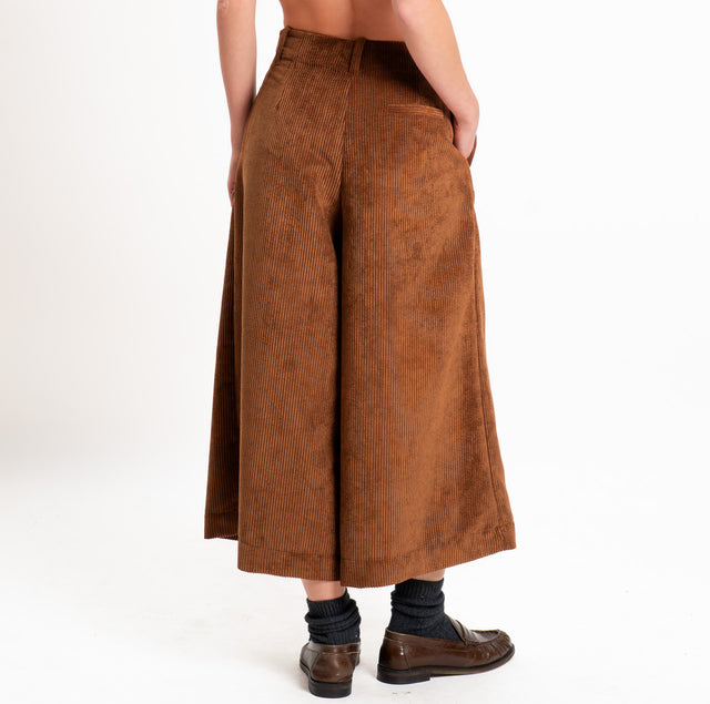 Dixie-Pantalone velluto 500 righe cropped - cacao