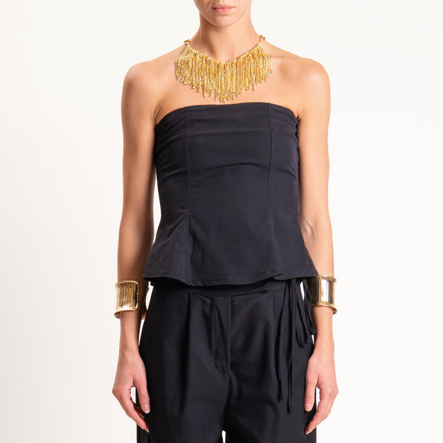 Dixie-Top a fascia elastico dietro - nero