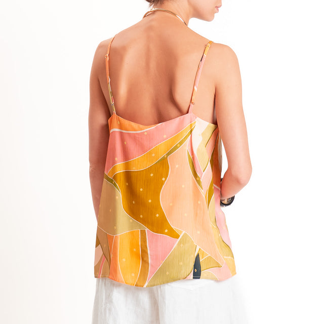 Dixie-Top con bretelle regolabili fantasia - orange/salvia/ocra