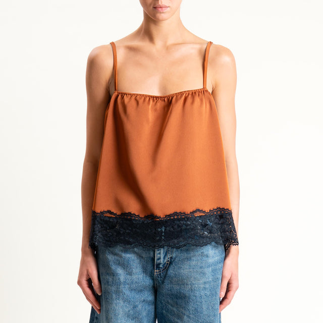 Dixie-Top con pizzo bretelle regolabili - coccio