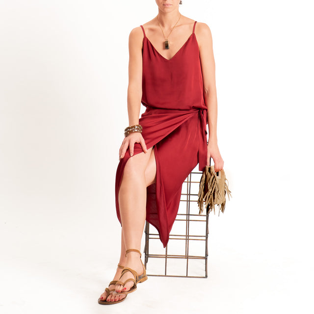 Dixie-Top satin bretelle regolabili - Bordeaux