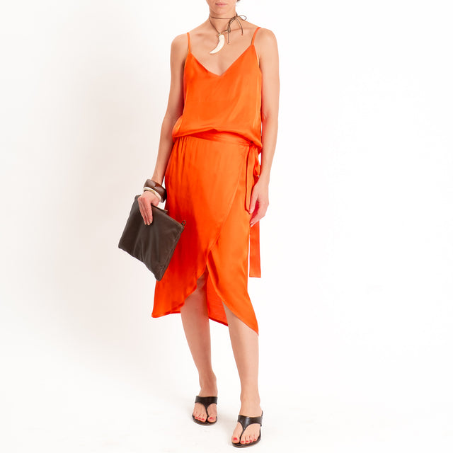 Dixie-Top satin bretelle regolabili - arancio