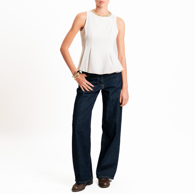 Dixie-Top punto milano zip dietro - burro