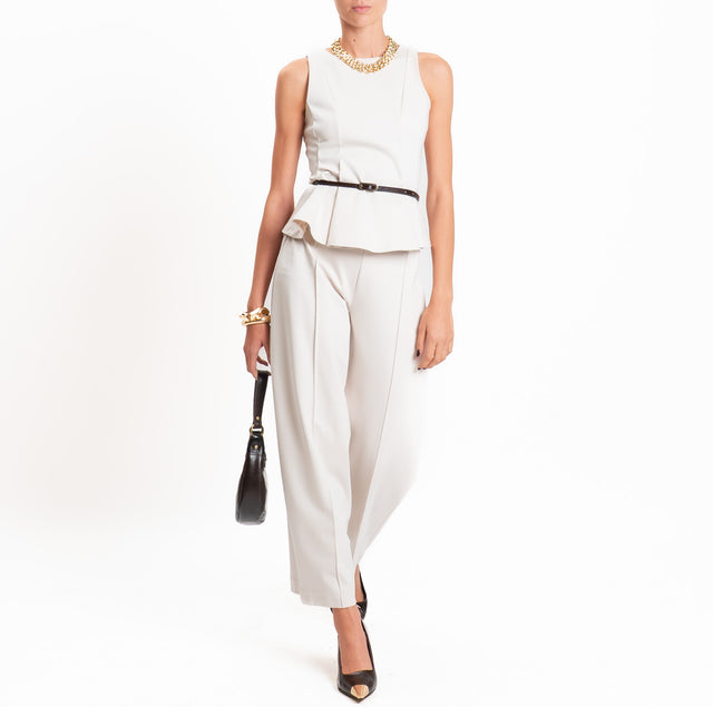 Dixie-Top punto milano zip dietro - burro