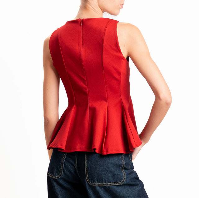 Dixie-Top punto milano zip dietro - rosso