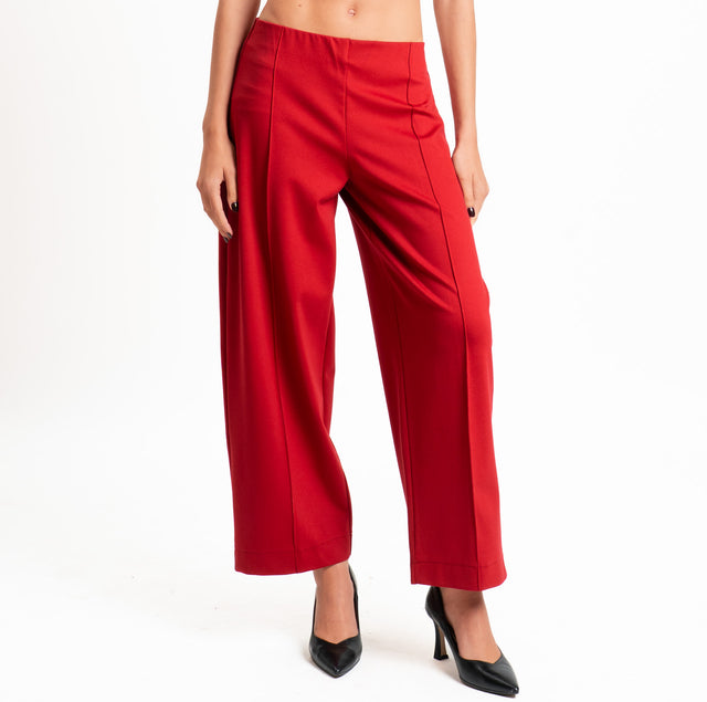 Dixie-Pantalone punto milano elastico in vita - rosso