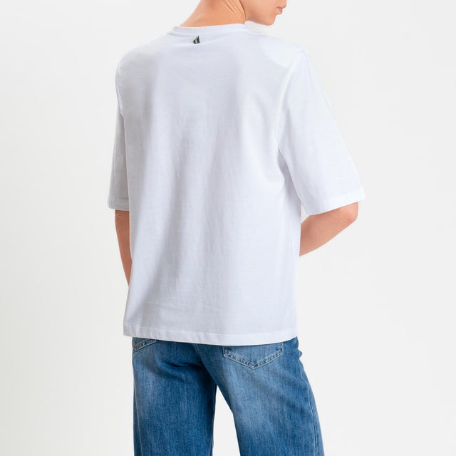 Dixie-T-shirt mezza manica con spalline - bianco