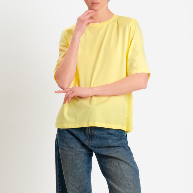 Dixie-T-shirt mezza manica con spalline - giallo