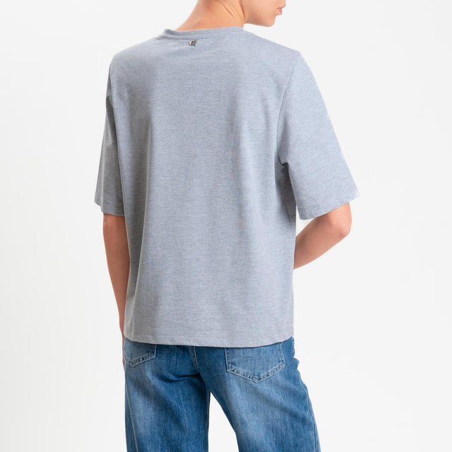 Dixie-T-shirt mezza manica con spalline - grigio