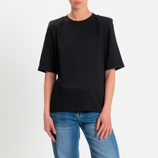 Dixie-T-shirt mezza manica con spalline - nero