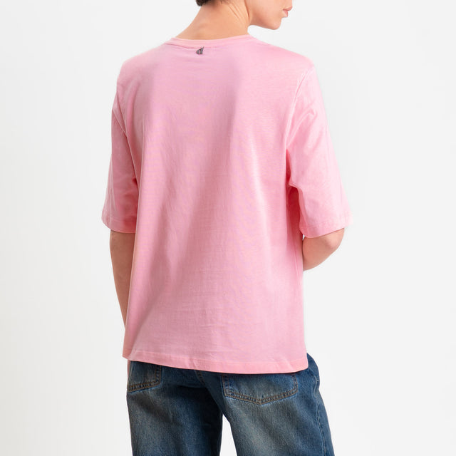 Dixie-T-shirt mezza manica con spalline - rosa