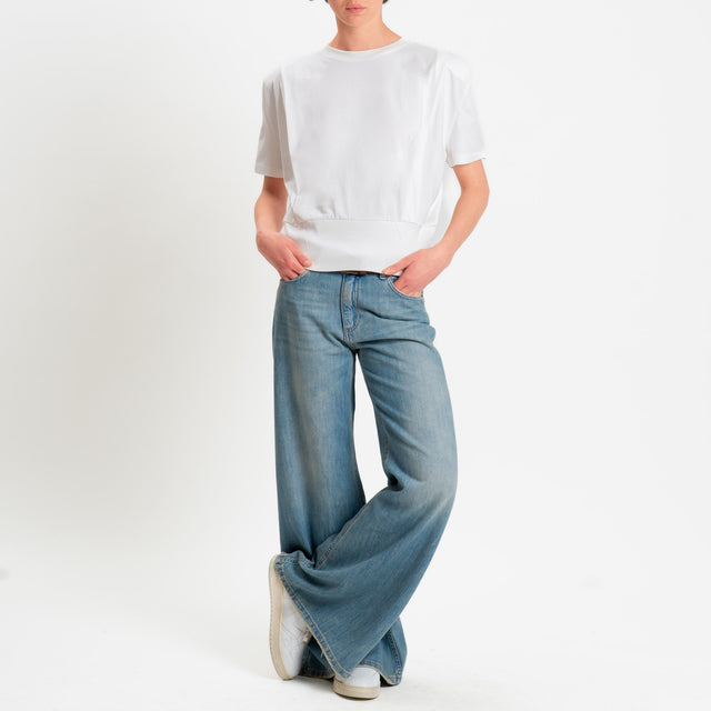 Dixie-T-shirt spalline con pinces - bianco