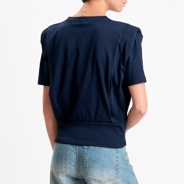 Dixie-T-shirt spalline con pinces - blu