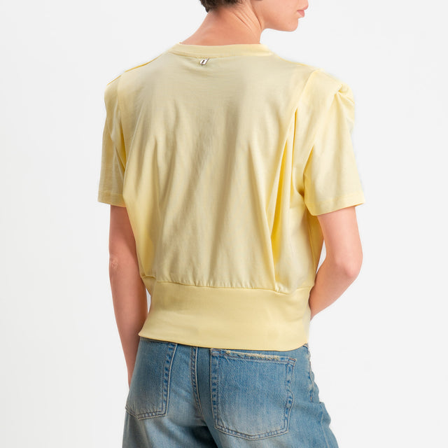 Dixie-T-shirt spalline con pinces - giallo