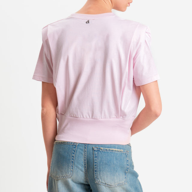 Dixie-T-shirt spalline con pinces - rosa