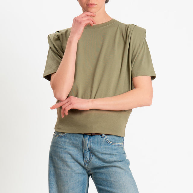 Dixie-T-shirt spalline con pinces - militare